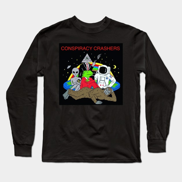 Conspiracy Crasher Long Sleeve T-Shirt by uniquely-elliott